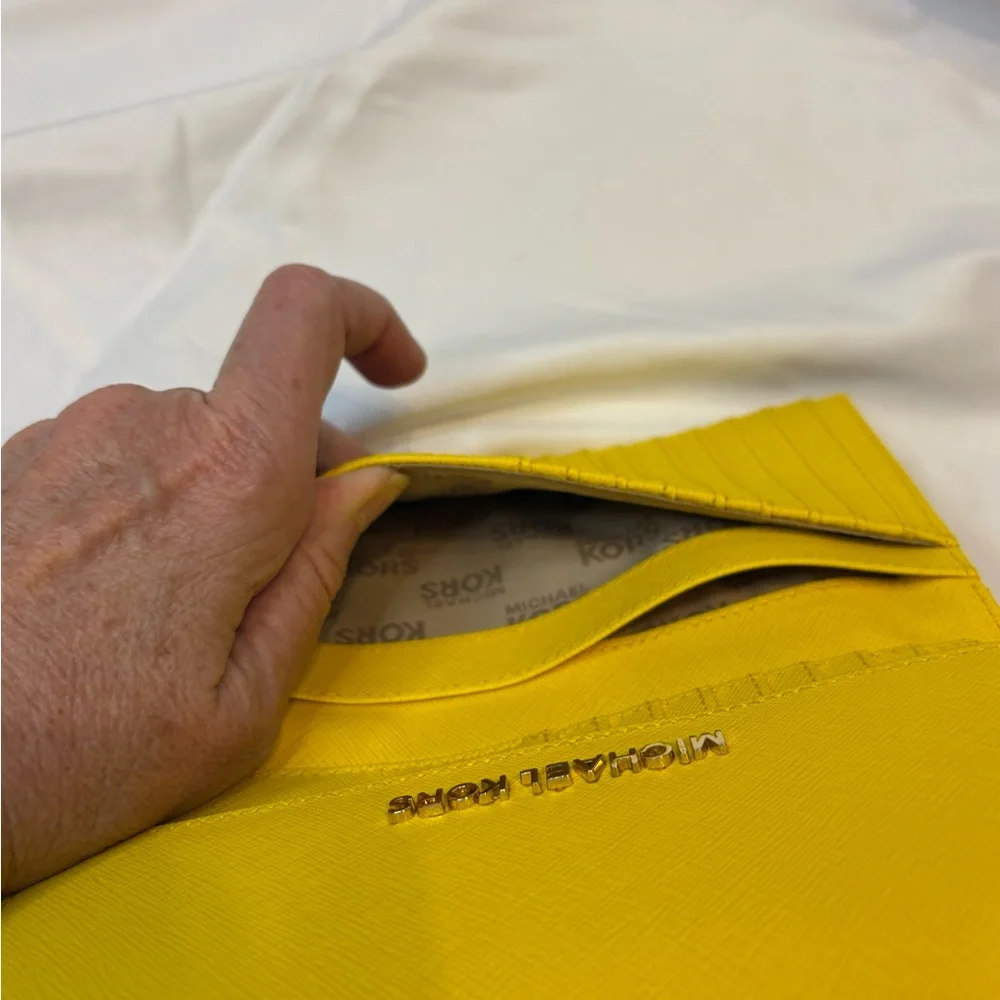 Michael Kors Bright Yellow Saffiano Leather Wallet - Picture 4 of 4